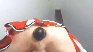 Anal Destruction with Football and Pump Dildo