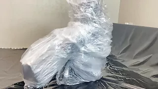 Plastic bag package bondage play