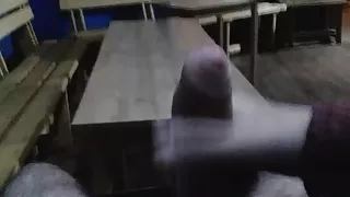 Public jerking (outside of bakery)