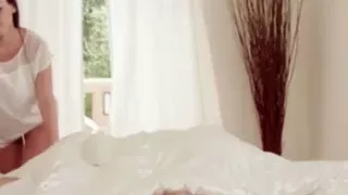 Beautiful Lesbian Lovers Kiss And Feel Their Pussy