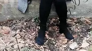 take off panties while walking