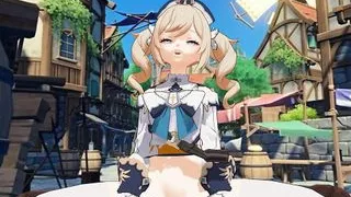 Genshin – Barbara has sex right on the square
