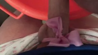 Night handjob in dirty women's panties