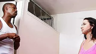 Curvy Teen Mya talked into First Interracial Sex by Friend of her Brother