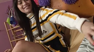 Young cheerleader Ashlyn Rae seduces her trainer