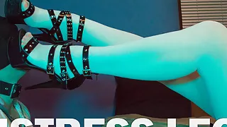 Foot Domination In Black And White Nylons And High Heels