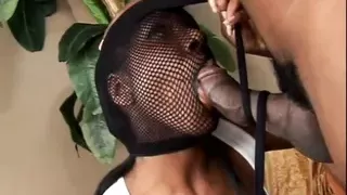 Bound ebony screwed in her tight wet pussy