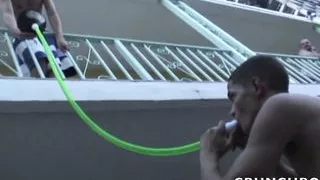 This gay boy sucks off all his straight friends during a fiesta in the night for fun