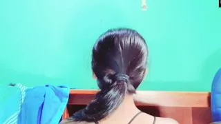 Sexy Japanese teen girl shows her body and plays with dildo