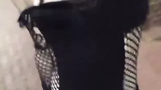 T-girl flashing in public