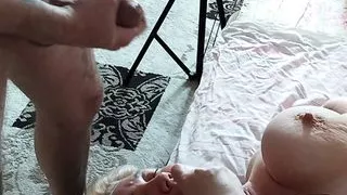 Amateursex, Dicke Frauen, Luder, Sperma, Sperma im Mund, Abspritzen