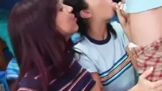 Threesome With Cute Brunette Babes