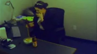 Hot Secretary Get Bored Masturbating with Dildo Toy