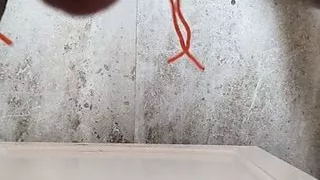 Stroking my untied cock