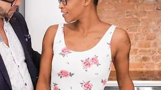 Cute Black Milf Fucked hard in the Kitchen