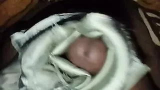 Handjob with green satin silky salwar of neighbour (25)