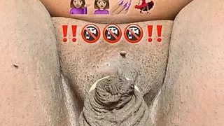 Bouncing sissy clit and restrained