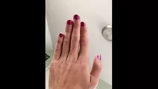 Crossdresser with Pink Painted Nails
