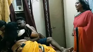 Indian Bhabhi shared sister with us!! Best Hindi hardcore group sex