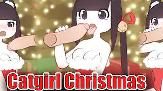 Catgirl Christmas Blowjob, Deepthroat (Gameplay)