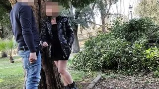 Real Amateur French Public Cumshot Sex Risky on the Park !!! People walking near... - MissCreamy