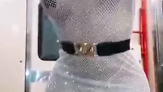 TRANNY IN THE CITY SUBWAY WITH A GREAT BODY in public