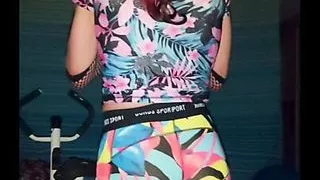 Exercise and aerobics in my sexy tights