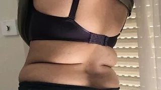 Sister in Law shows her Bra cleavage at house work