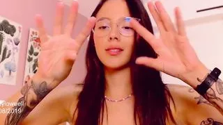 Skinny Colombian girl with a sweet and sensual look dresses and gets ready to go out with her friends, while transmittin