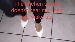 Secret dress up downstairs in wife's clothes while she is upstairs