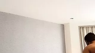 Stripping down to panties