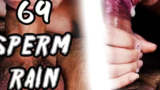 She's Working Very Hard And Makes Him Cum! Close-Up Blowjob. Sperm In Mouth!