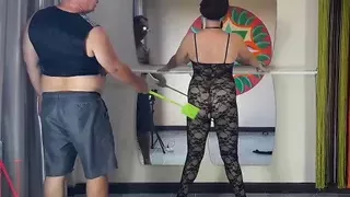 Punish a bad dancer (Regina Noir). Choreographer is training the ballerina, undressing and spanking. Part 3