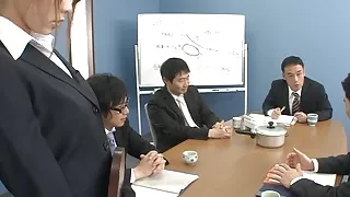 A beautiful naughty secretary is very important to the company's team spirit