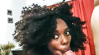 Beautiful ebony model quickly peeks at cam while taping sex video