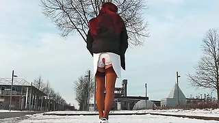 Saucy On The Prowl - a tight skirt with backdoor zipper is very inviting