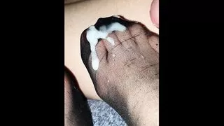 Cum on Nylon feet #9