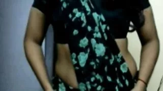 Krithi NAVEL TEASE & HIP FOLDS in Saree, Curvy Body, #Indian Crossdresser Sexy Belly Tease