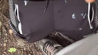 Went to the woods to pee and I found a nice ass to fuck