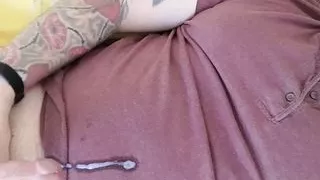 Cumshot over myself.
