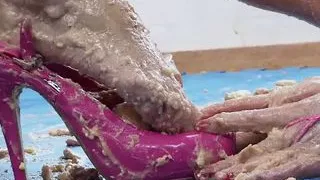 Lesbians Cindy Behr and Myla Charles masturbate continuously