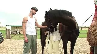 Jodie James and Jay R masturbate outside the door