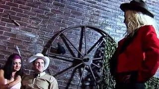 The Lee sisters along with Amy Azzura turn two hard cocks on