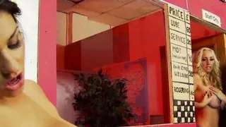 Crystal and two other friends filled with cum