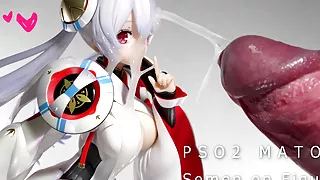Cumshot PSO2, MATOI, semen on figurine, Slow motion