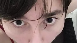 Teen Femboy sucks 2 dildos and cums