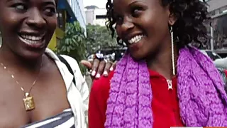 Naughty Black Lesbian Ladies Plotting To Eat Pussy In Public