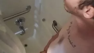 Daddy Marksman has time to play in the shower!