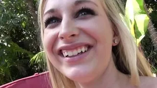 horny dude enjoys a blowjob  before giving a horny babe a bang outdoors