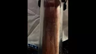 Milking machine sucks and stretches cock